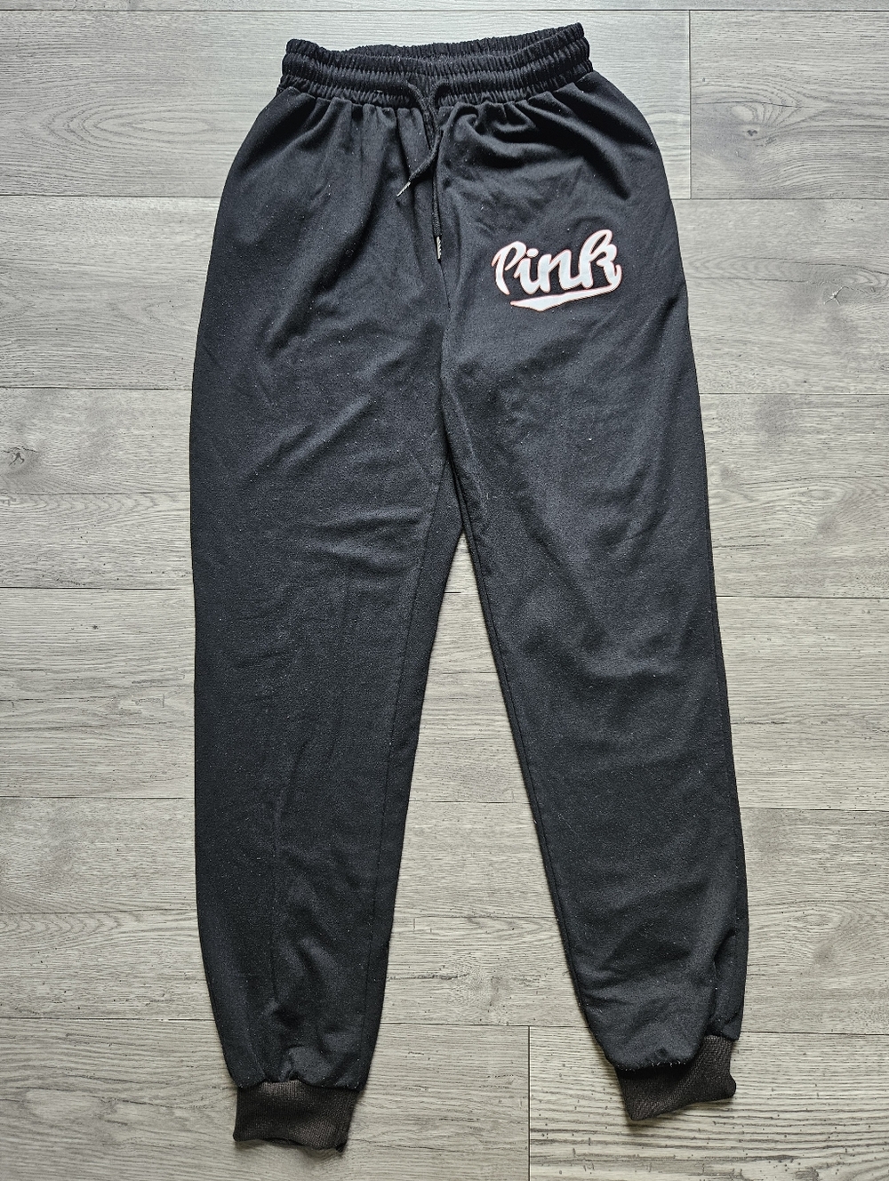 3/$5 PINK logo Jogger Pants, Juniors/Womens size L - Black